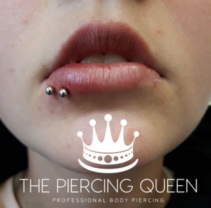 lip piercing double piercing spider bite piercing